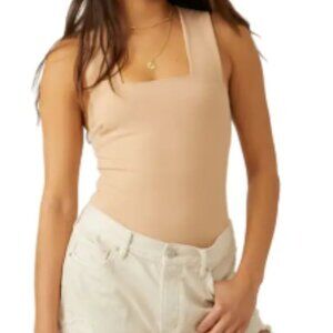 NWT- Intimately FP She's So Sleek Thong Bodysuit, L Nude FLAWED